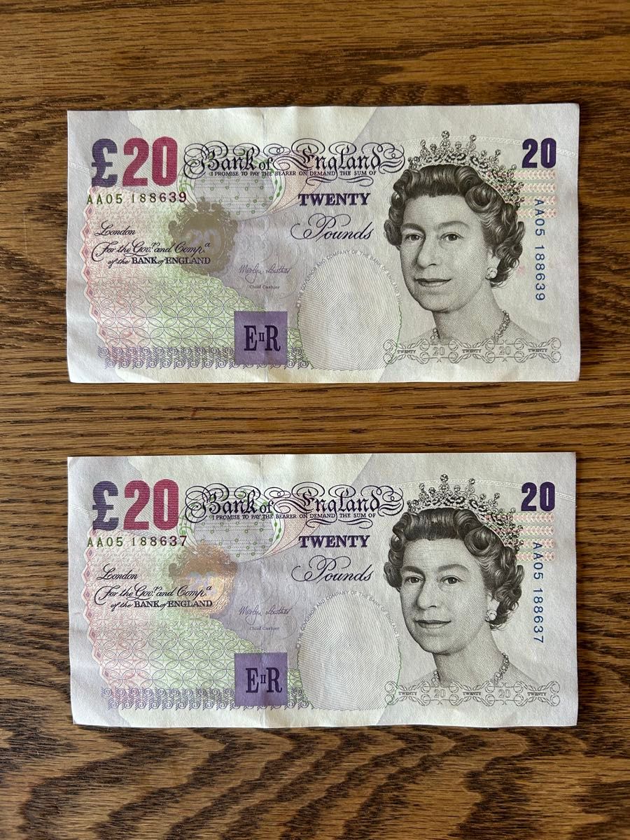2000年発行 イギリス旧紙幣 20ポンド 2枚セット｜Yahoo!フリマ（旧
