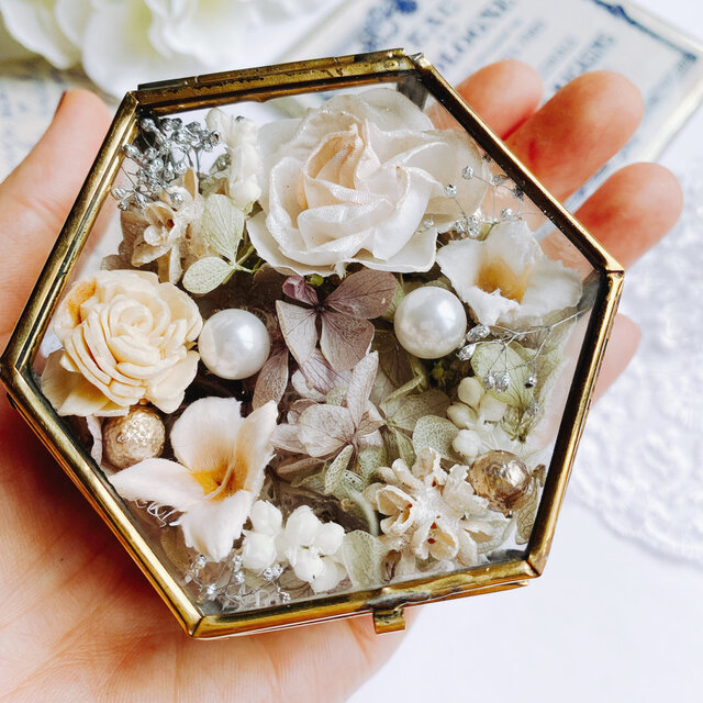 classic rose リングピロー ガラスケース ブライダル | iichi 日々の