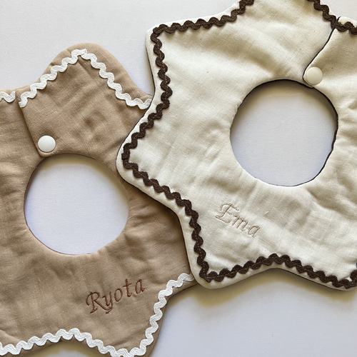 なみなみスタイ ハンドメイド スタイ オーダースタイ お名前刺繍 出産